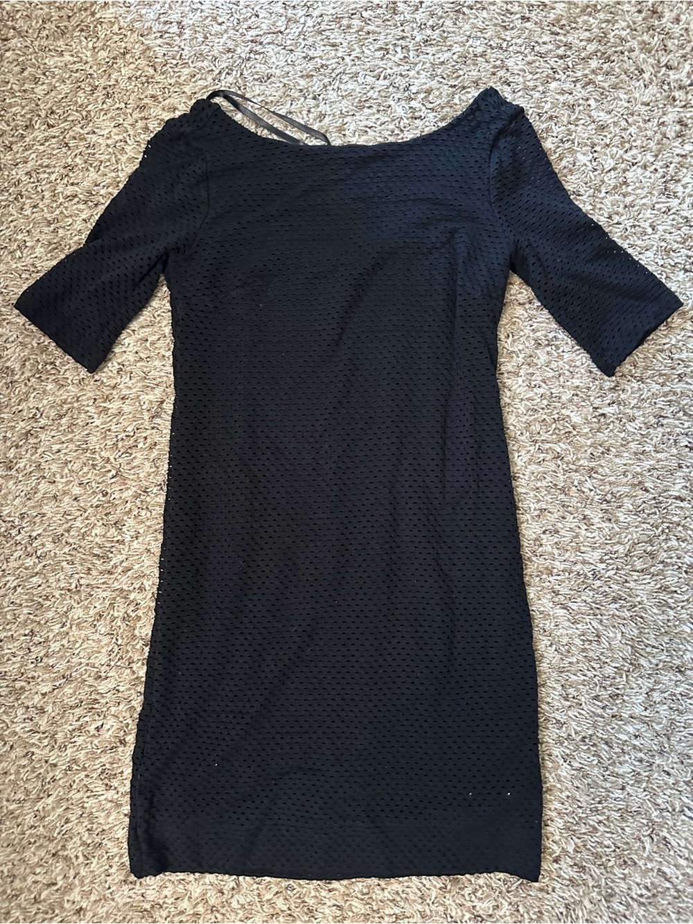 Banana Republic Black knit perforate Dress Size 0P